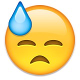 Sad sweat emoji