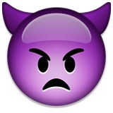 Purple angry devil emoji