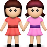 Two girls holding hands emoji
