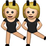 Two girls dancing emoji