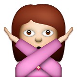 Girl making X with her arms emoji