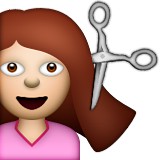 Girl getting hair cut emoji