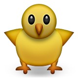 Baby chick with body emoji