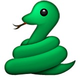 Green snake with tongue out emoji