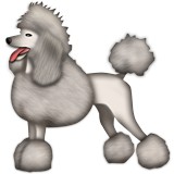 Grey poodle emoji