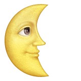 Last quarter moon with face emoji