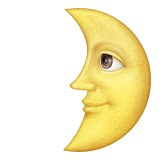 First quarter moon with face emoji