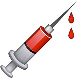 Syringe with blood dripping emoji