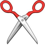 Open scissors emoji