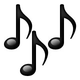 Three music notes emoji