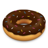 Donut with chocolate icing emoji
