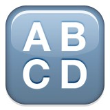 Capital letters A B C and D emoji