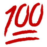 Red 100 underlined emoji